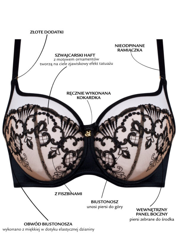 BIUSTONOSZ SAMANTA PERLA A143 SOFT CZARNY - obrazek 5