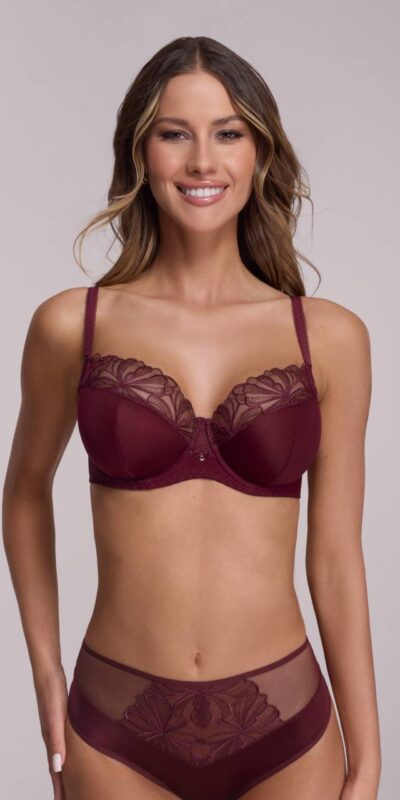 BIUSTONOSZ AVA 2196 SEMI SOFT MAJESTY BURGUND WINE