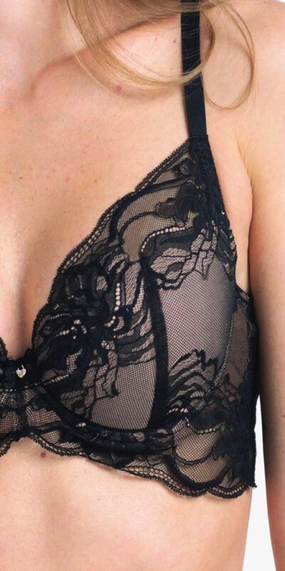 BIUSTONOSZ SAMANTA MYSTERY A332 USZTYWNIANY CZARNY PÓŁGORSET