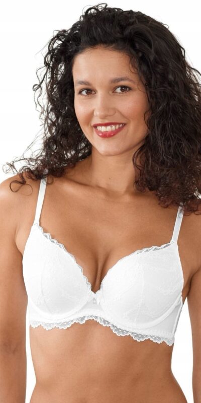 BIUSTONOSZ AGIO MILANO 9222 PUSH UP BIAŁY KORONKOWY BASIC